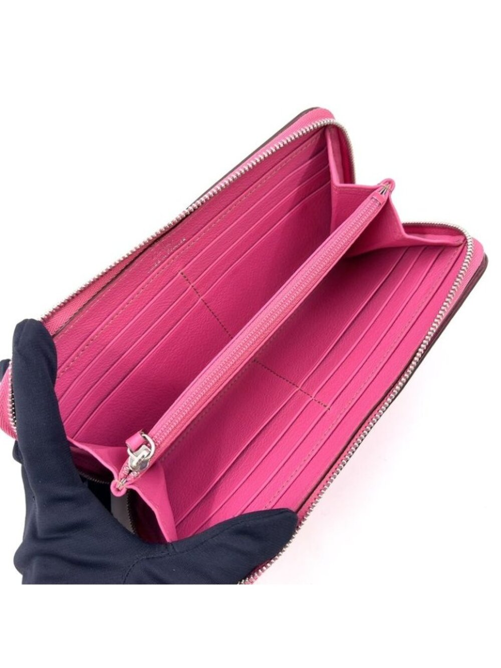 ★SOLD★ Cartier C de Cartier International Wallet Leather Pink Silver - Picture 3 of 13